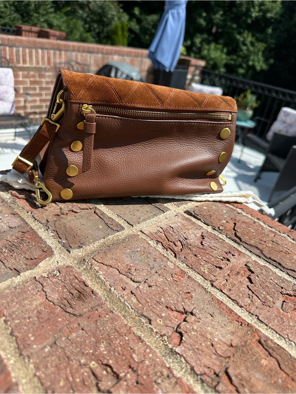 Hammitt Women’s Suede Crossbody Bag, Dillon Small, chocolate. NWT - Picture 3 of 16